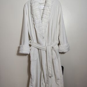 Carole Hochman Women's Plush Wrap Robe Ivory X-large (Tiny Flaw)